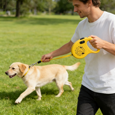 Yellow Cartoon Dog Retractable Leash