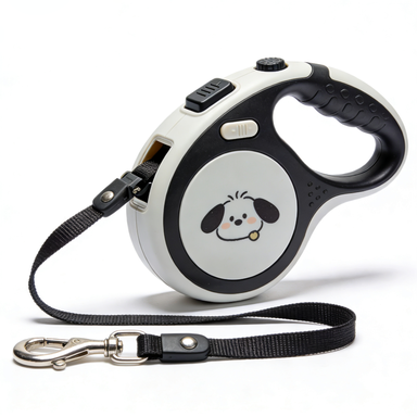 Black-White Cartoon Dog Retractable Leash