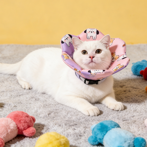 Fun Patterned Pet Cone Collar – Lightweight & Adjustable for Cats and Dogs