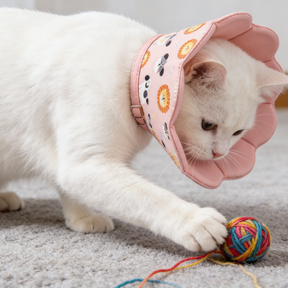 Durable & Cute Pet Recovery Cone – Flower Shape for All Sizes