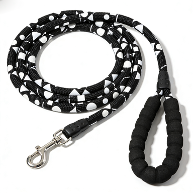 Braided Pattern Dog Leash with Padded Handle & Heavy-Duty Metal Hook