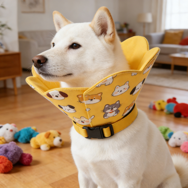 Cute Printed Elizabethan Collar – Comfortable Pet Cone for Post-Surgery Care